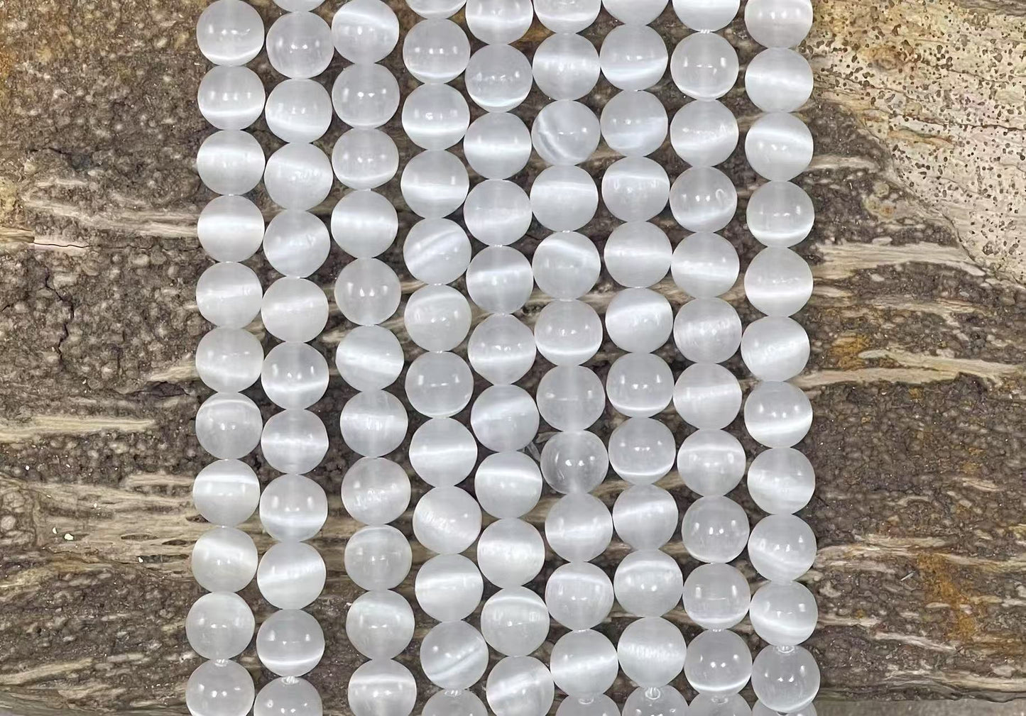 Natural Selenite AAA Grade Round 6mm 8mm-2