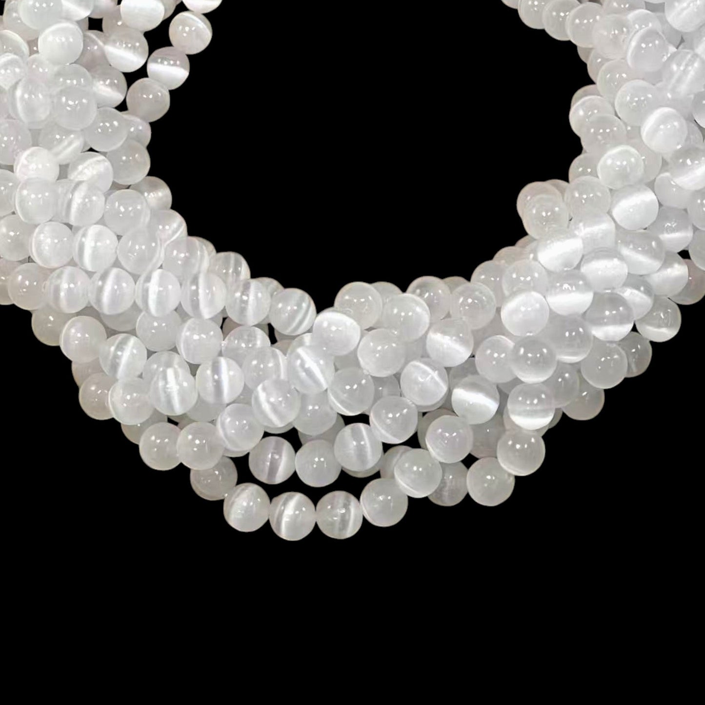 Natural Selenite AAA Grade Round 6mm 8mm-0