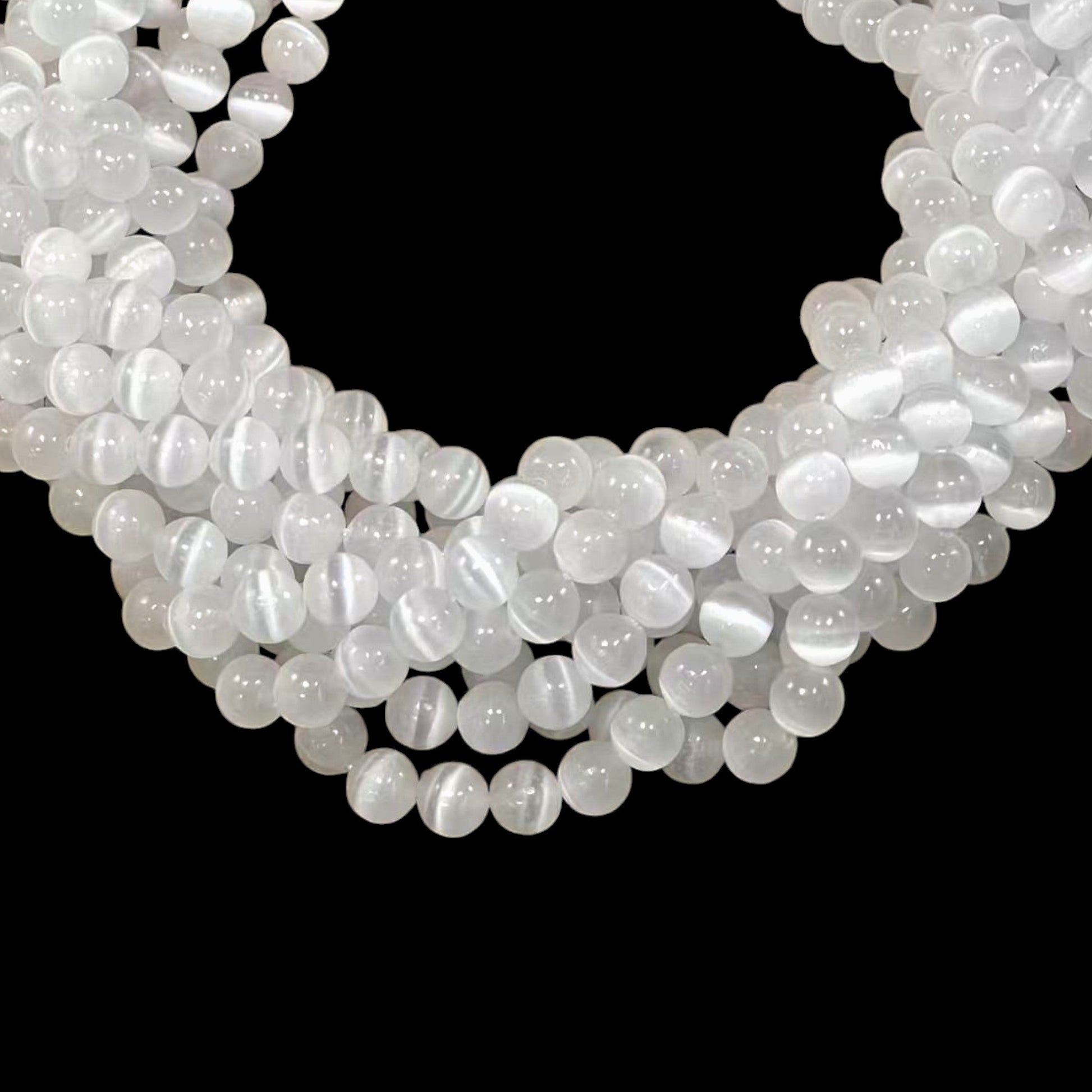 Natural Selenite AAA Grade Round 6mm 8mm-0