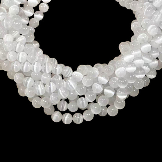 Natural Selenite AAA Grade Round 6mm 8mm-0