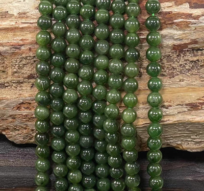Nephrite aka Jade A Grade Round 6mm 8mm-3
