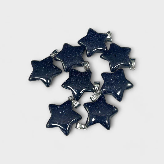 Blue Sandstone, Star Pendant, 25x24mm (1pc)-0